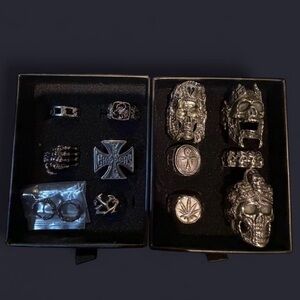 Bundle 11 Gothic Ring Set with earrings and pendant